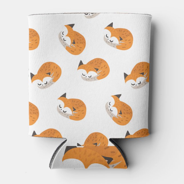 Cute foxes, white background playfulness can cooler (Front)