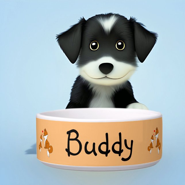 Cute foxes with hearts, hand drawn  bowl (Creator Uploaded)