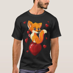 Cute Foxy Fox Valentines Day Love Heart gift T-Shirt