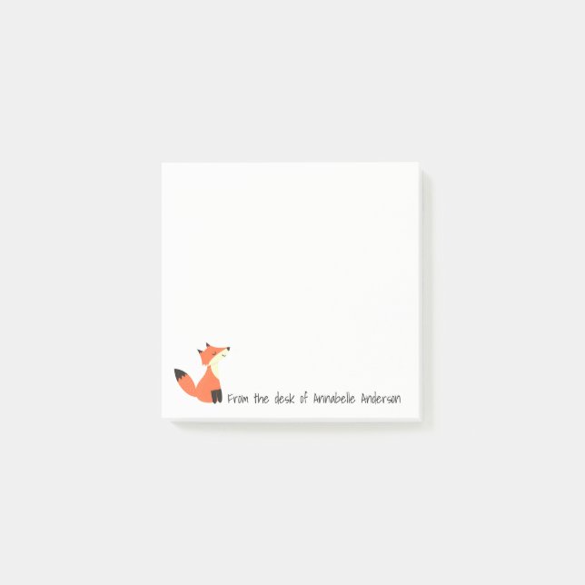 Cute Foxy Friend Personalise Post-it Notes (Front)