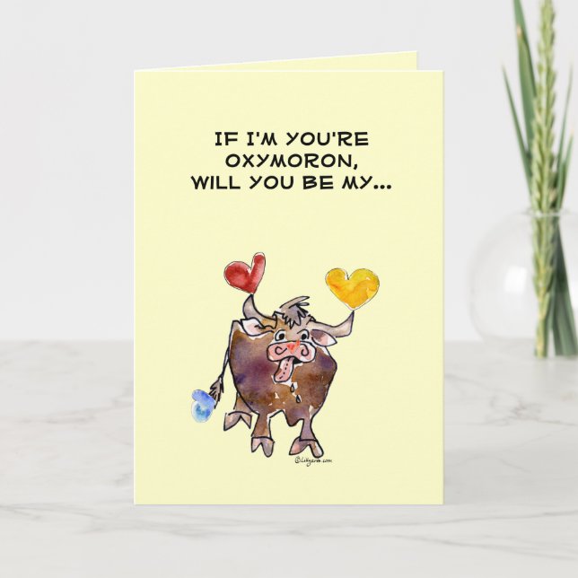 Cute fOXymoron Valentines Day Card (Front)