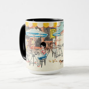 Cute France Café Scene Sketch Mug