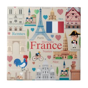 Cute France Icons Tile