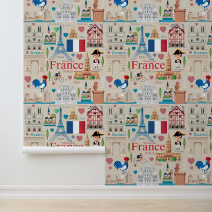 Cute France Icons Wallpaper
