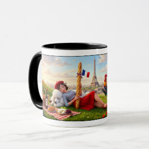 Cute France Themed Paris and Poodle Mug