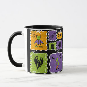 Cute Frankenstein and Zombie Halloween  Mug