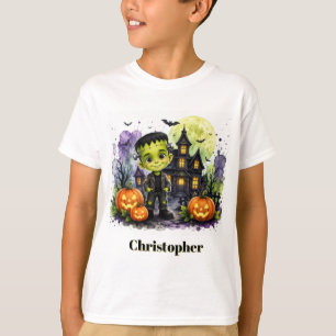 Cute Frankenstein Boy Halloween Birthday Party T-Shirt