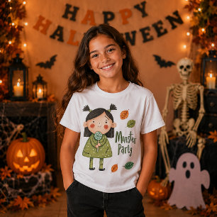 Cute Frankenstein Girl Monster Party Halloween T-Shirt