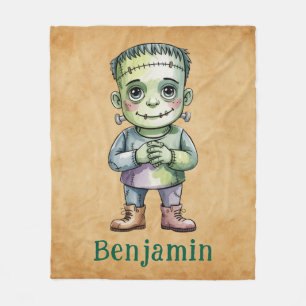 Cute Frankenstein Halloween Birthday Mash Gift Fleece Blanket