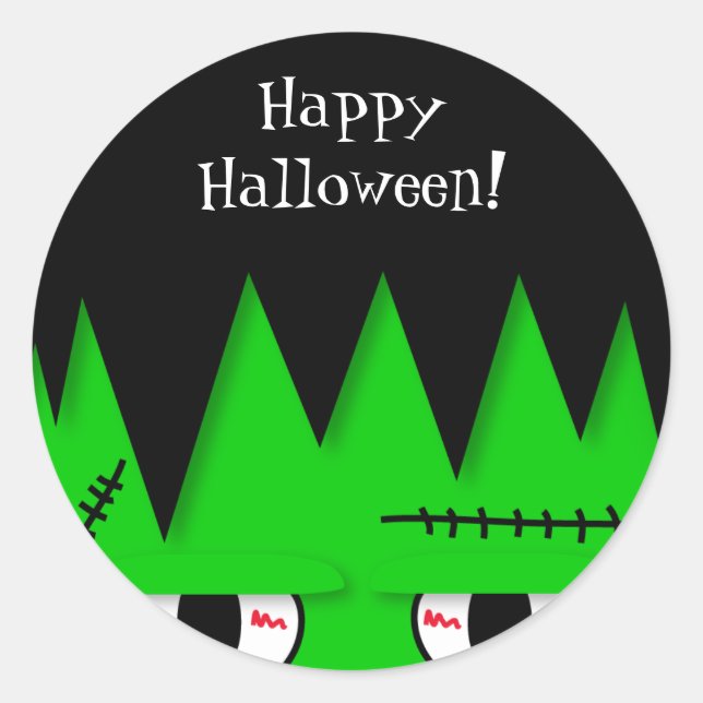 Cute Frankenstein Halloween Stickers (Front)