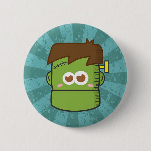 Cute Frankenstein Monster Halloween Button