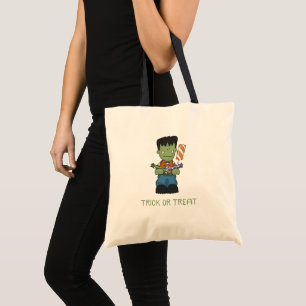 Cute Frankenstein Monster Trick or Treat Tote Bag
