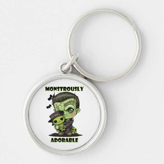  Cute Frankenstein Monster with plushie Key Ring (Front)