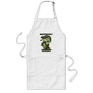 Cute Frankenstein Monster with plushie Long Apron