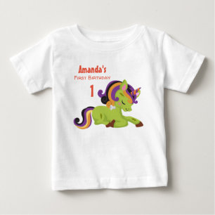 Cute Frankenstein Unicorn Halloween Birthday Baby T-Shirt