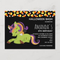 Cute Frankenstein Unicorn Halloween Birthday