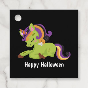 Cute Frankenstein Unicorn Halloween Favour Tags