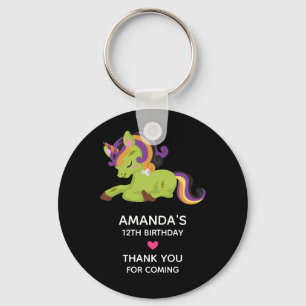 Cute Frankenstein Unicorn Halloween Party Key Ring
