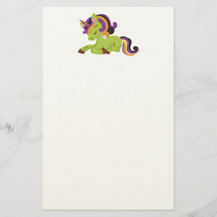 Cute Frankenstein Unicorn Halloween Stationery