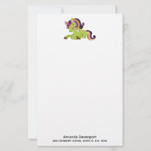 Cute Frankenstein Unicorn Halloween Stationery
