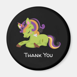Cute Frankenstein Unicorn Halloween Thank You Magnet