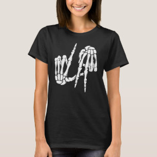 Cute Freaky Los Angeles Hand Sign Skeleton LA T-Shirt