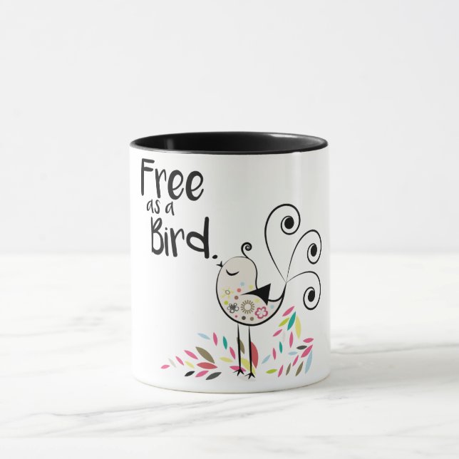 Cute Free as a Bird Coffee Mug (Center)