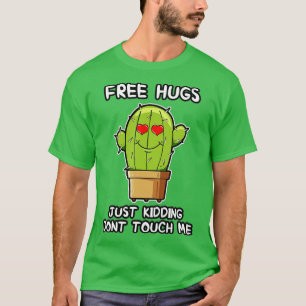 Cute Free Hugs Cactus Shirt Funny Cactus Sarcastic