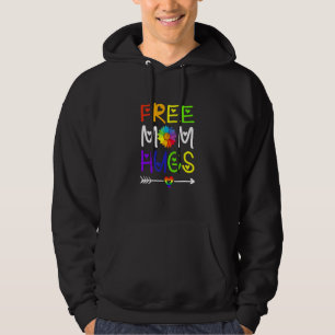 Cute Free Mum Hugs Daisy Rainbow Heart Lgbt Pride Hoodie