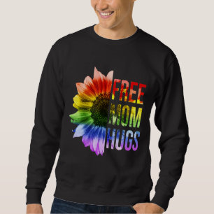 Cute Free Mum Hugs Lgbt Pride Rainbow Sunflower Sweatshirt