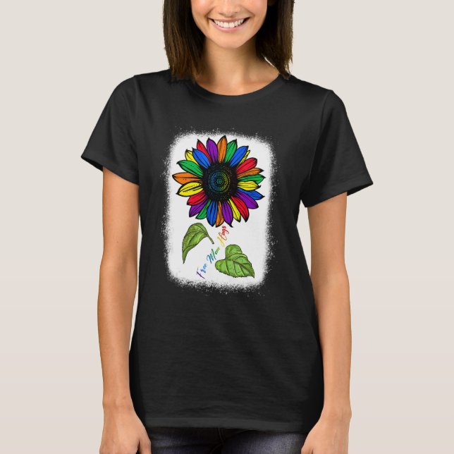 Cute Free Mum Hugs Rainbow Sunflower Lgbtq Pride M T-Shirt (Front)