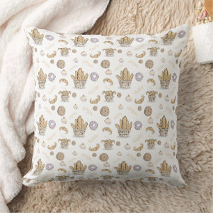 Cute French Bakery Pastries & Bread Neutral Patter Cushion
