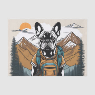 Cute French Bulldog Adventure Nature Tissue Paper