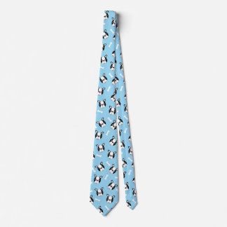 Cute French Bulldog And Bone Pattern Tie