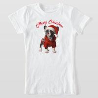 Cute French Bulldog and Santa Hat