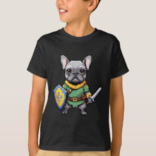 Cute French Bulldog As Retro Video Game Character T-Shirt