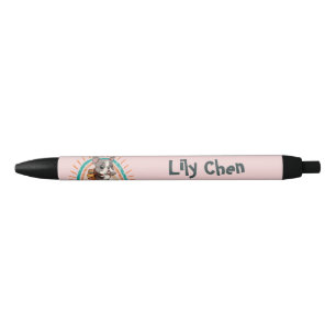 Cute French Bulldog Back to School Rainbow Black Ink Pen