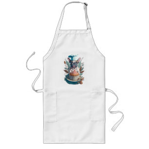 Cute French bulldog baker, baker's Long Apron