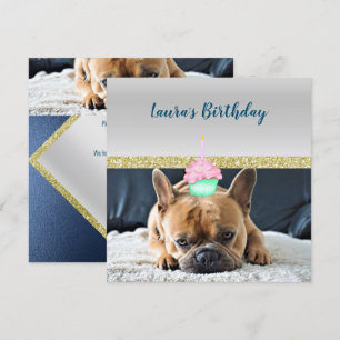 Cute French Bulldog Birthday Party INVITATION