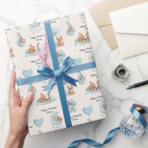 Cute French Bulldog Blue Baby Boy Birthday
