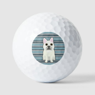 Cute French Bulldog Blue Striped Golf Balls