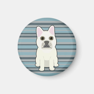 Cute French Bulldog Blue Striped Magnet