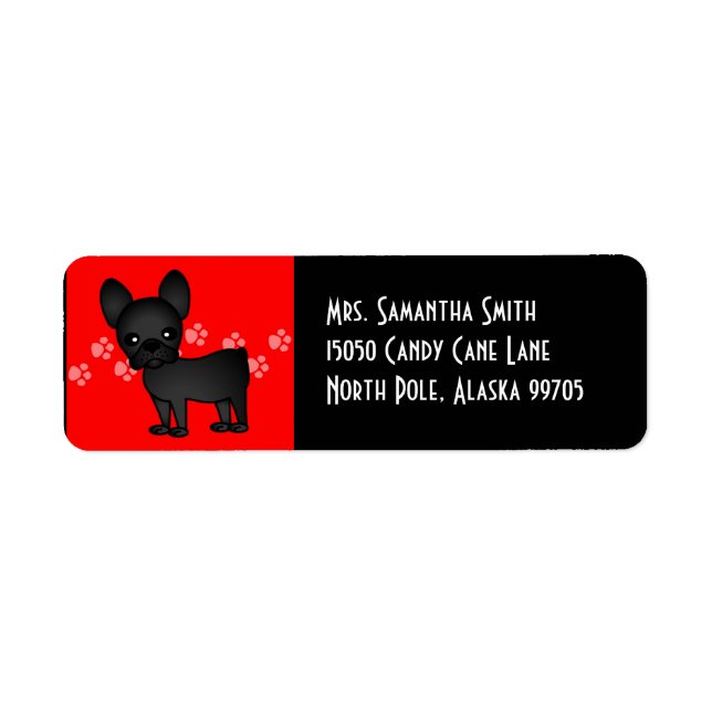 Cute French Bulldog Cartoon Black (Front)