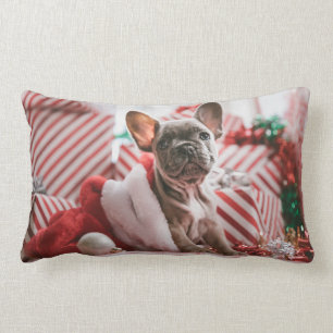 "Cute French Bulldog Christmas Dog Pillow" Lumbar Cushion