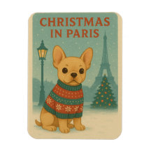 Cute French Bulldog Christmas in Paris | Vintage