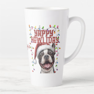 Cute French Bulldog Christmas Lights Latte Mug