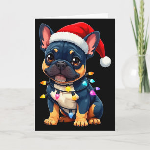 Cute French Bulldog Christmas Santa Pet Dog Lover Card