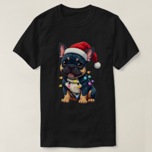 Cute French Bulldog Christmas Santa Pet Dog Lover  T-Shirt
