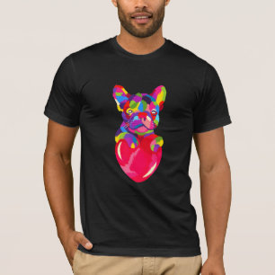 Cute French Bulldog Colourful Dog Adoption Dog Mu T-Shirt