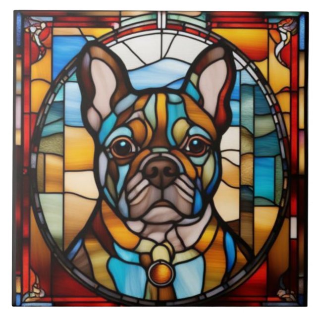 Cute French Bulldog Decorative Tile (Front)